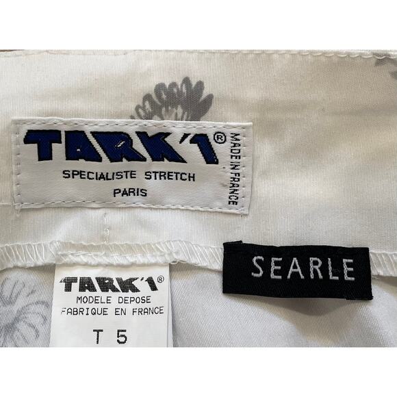 Tark 1 Paris Stretch White, Gray Floral Pants, Size M - Picture 5 of 14